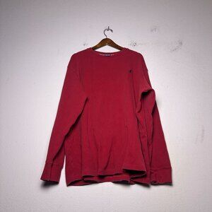 Jordan Pullover Red Sweater Men XXL Crewneck Waffle Knit Black Logo Gym Jumpman